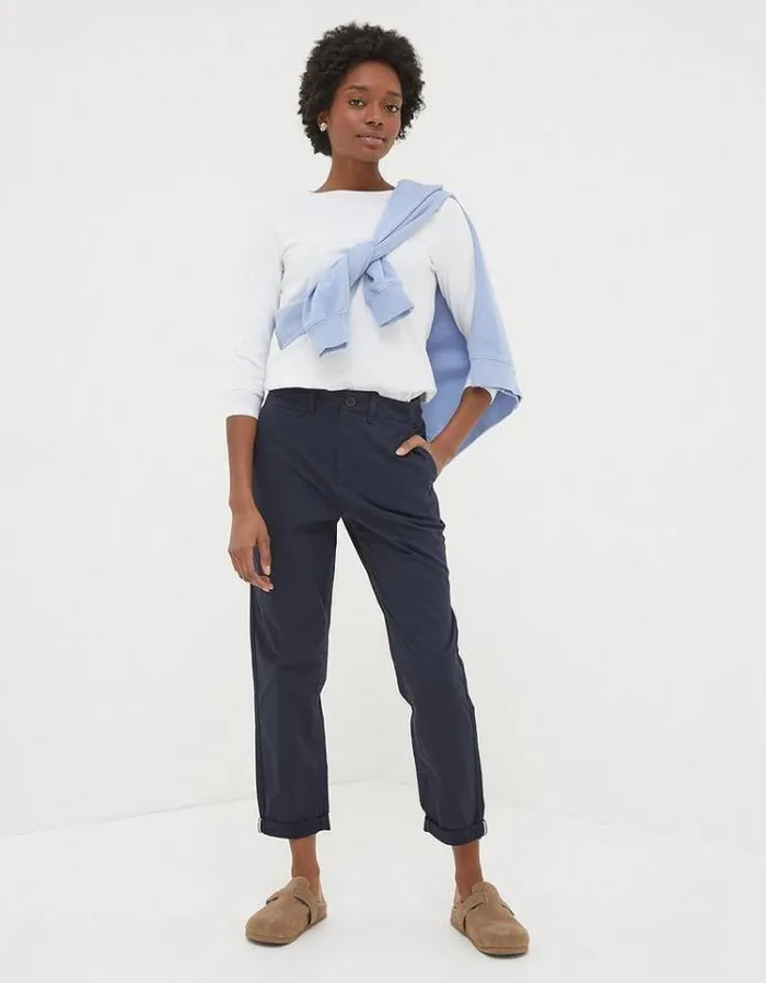 Women FatFace Pants and Leggings Rye Chinos Navy
