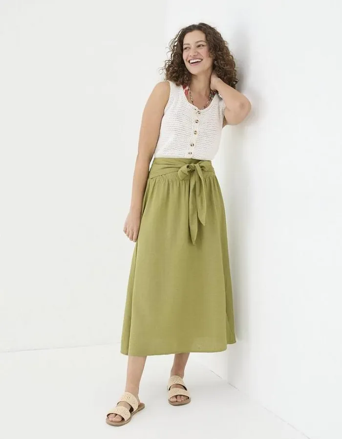 Women FatFace Skirts Sascha Midi Skirt Olive Green