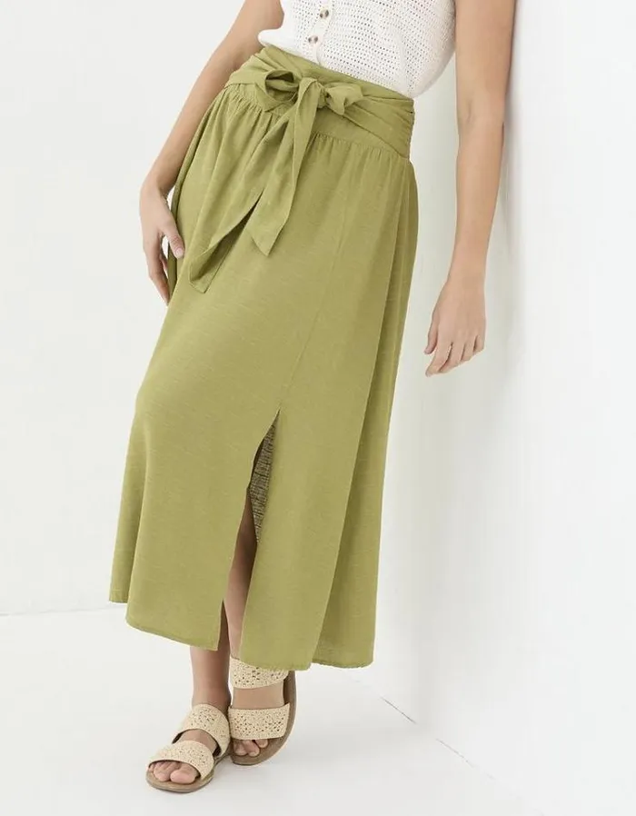 Women FatFace Skirts Sascha Midi Skirt Olive Green