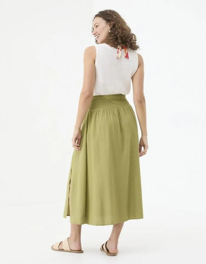 Women FatFace Skirts Sascha Midi Skirt Olive Green