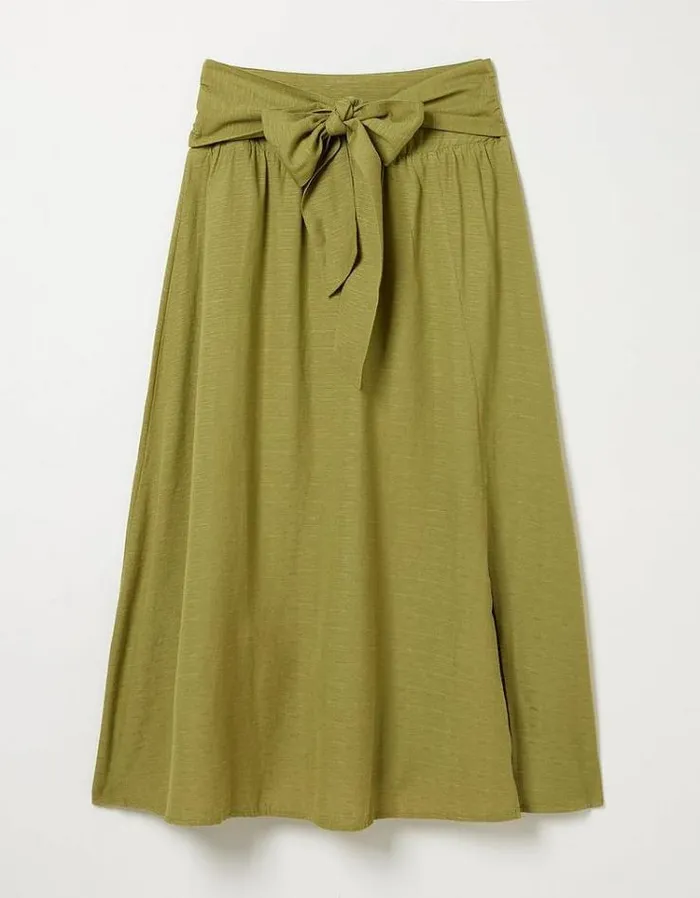 Women FatFace Skirts Sascha Midi Skirt Olive Green
