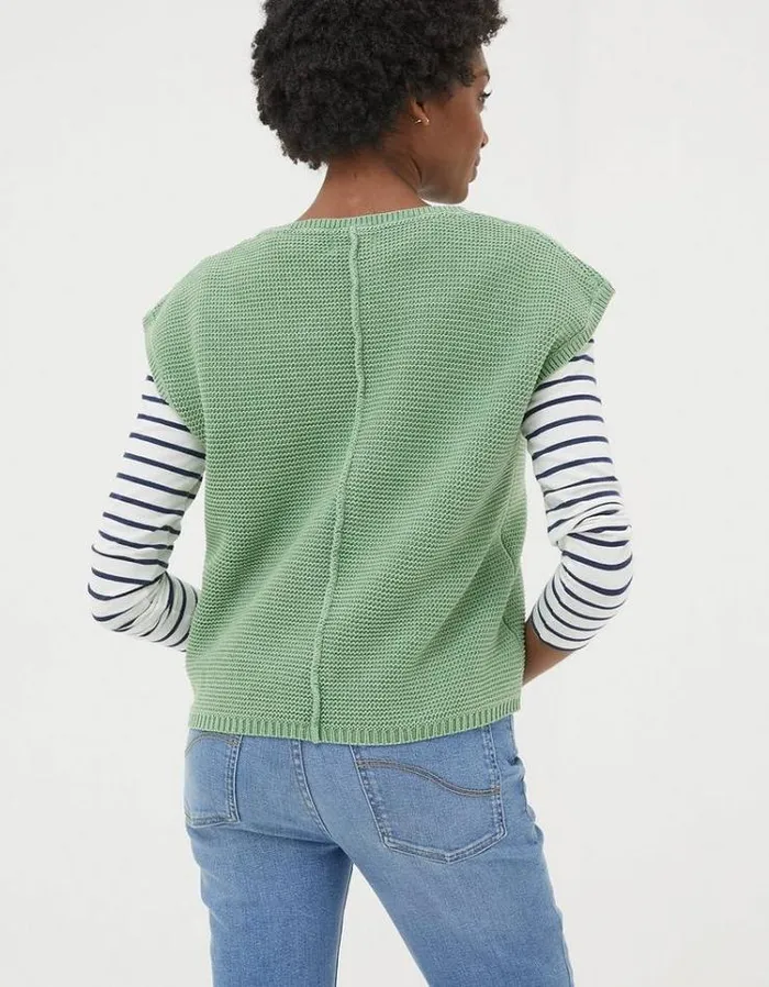 Women FatFace Sweaters and Cardigans Eden Knitted Tank Green