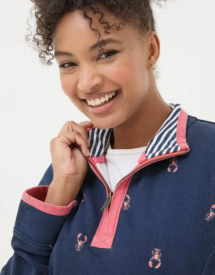 Women FatFace Sweatshirts and Hoodies Lobster Airlie Navy