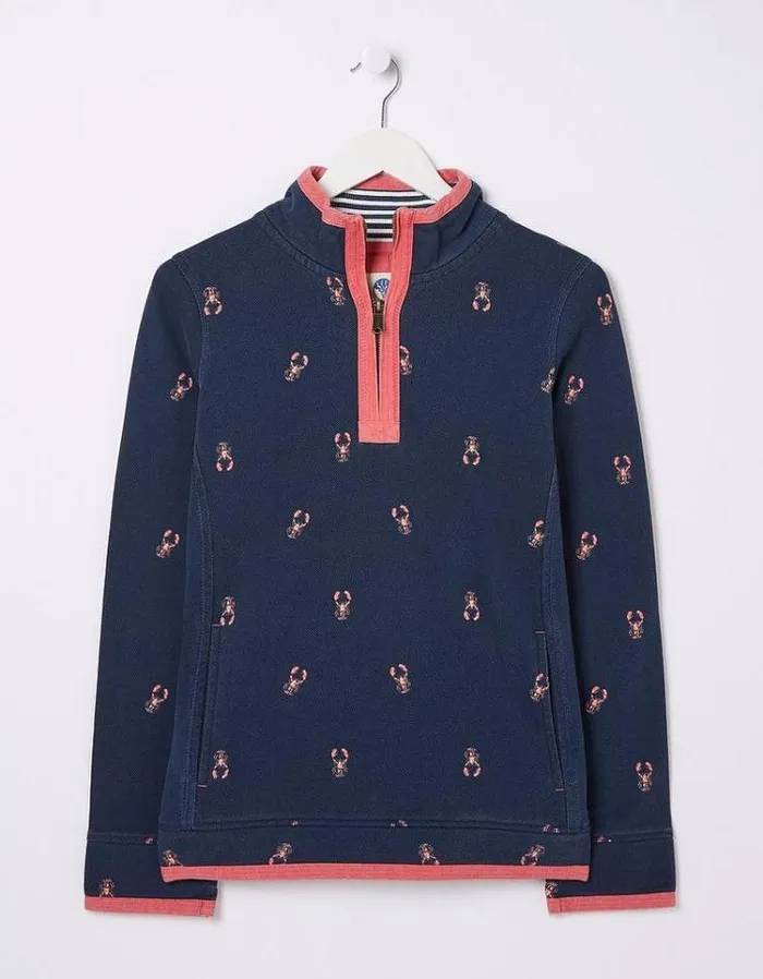 Women FatFace Sweatshirts and Hoodies Lobster Airlie Navy