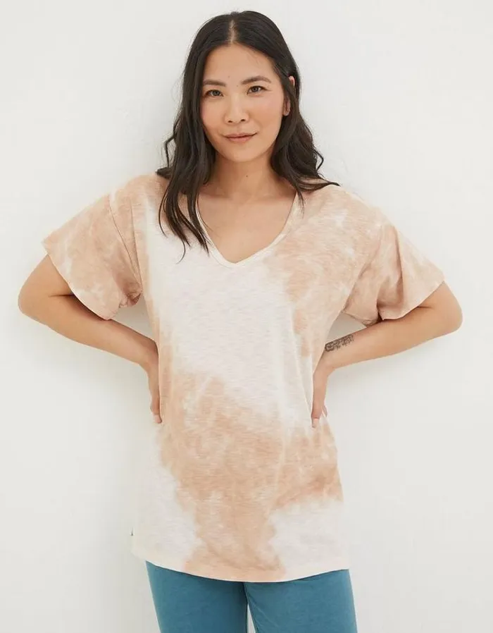 Women FatFace Tops and TShirts Abi Tie Dye TShirt Ivory