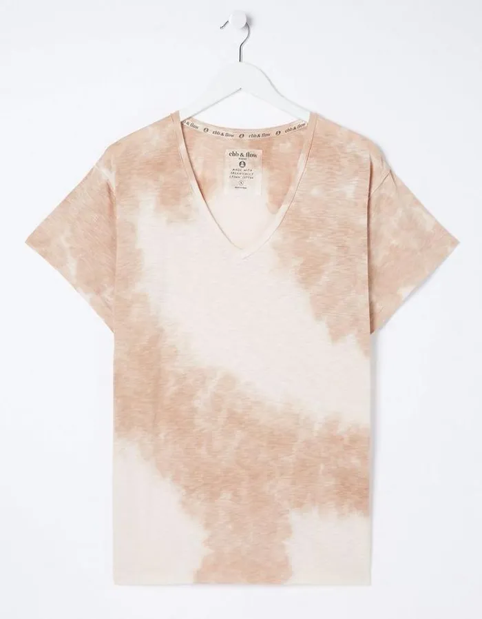 Women FatFace Tops and TShirts Abi Tie Dye TShirt Ivory