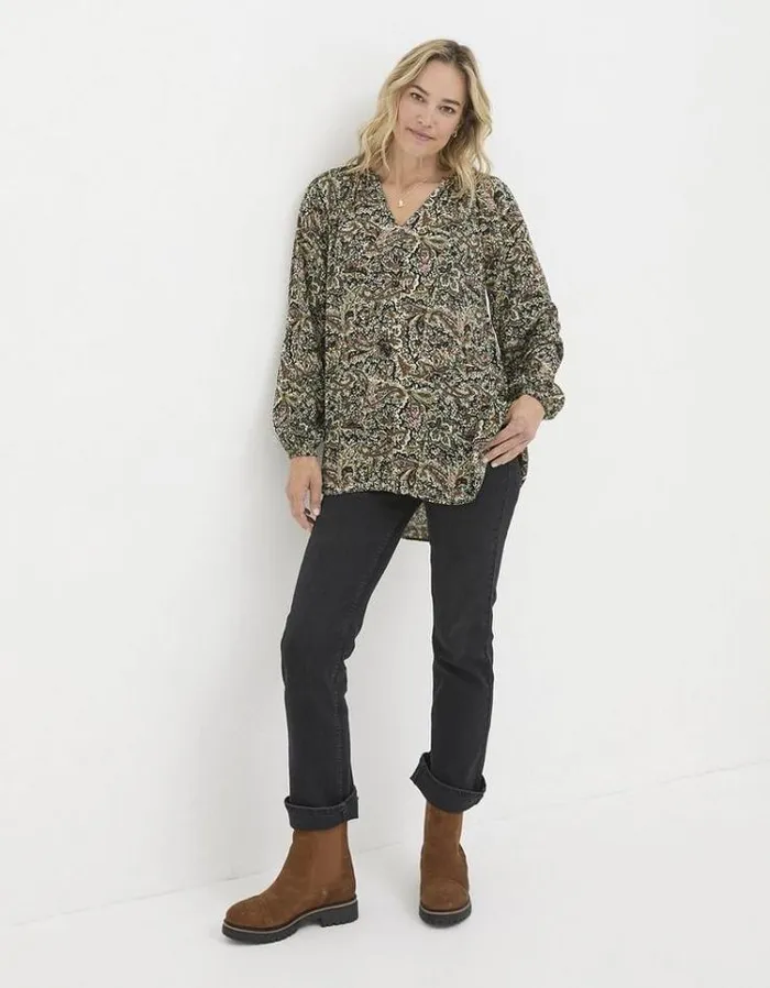 Women FatFace Tops and TShirts Faye Wild Paisley Tunic Ivory