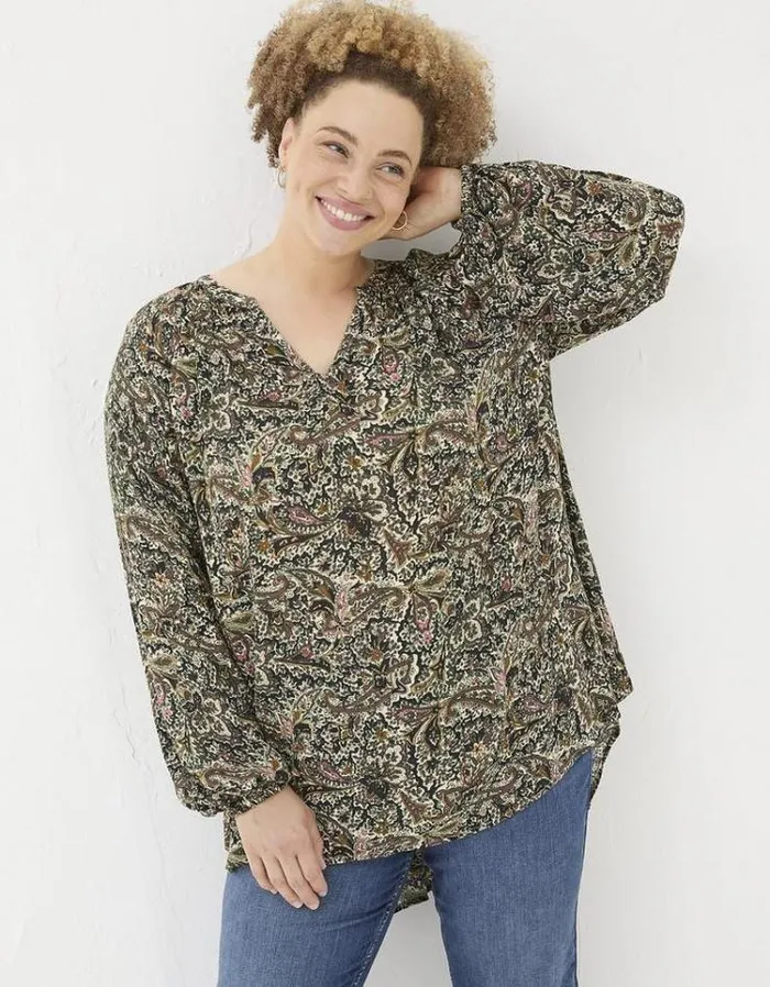 Women FatFace Tops and TShirts Faye Wild Paisley Tunic Ivory