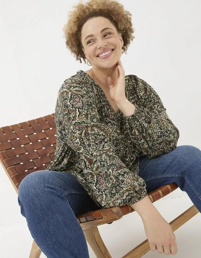 Women FatFace Tops and TShirts Faye Wild Paisley Tunic Ivory
