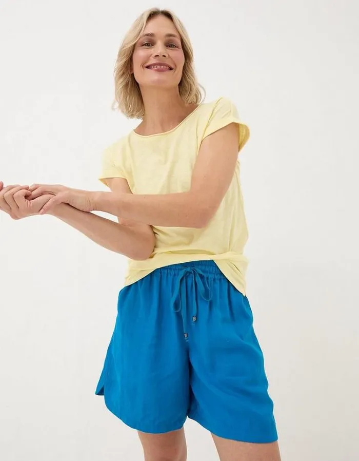 Women FatFace Tops and TShirts Organic Cotton Ivy TShirt Light Yellow