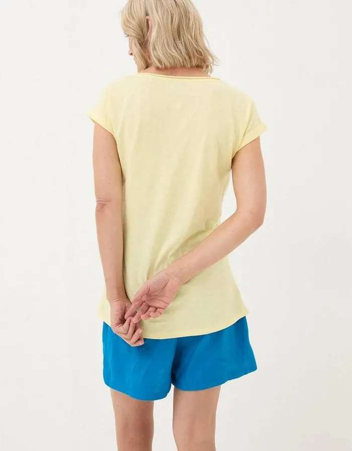 Women FatFace Tops and TShirts Organic Cotton Ivy TShirt Light Yellow
