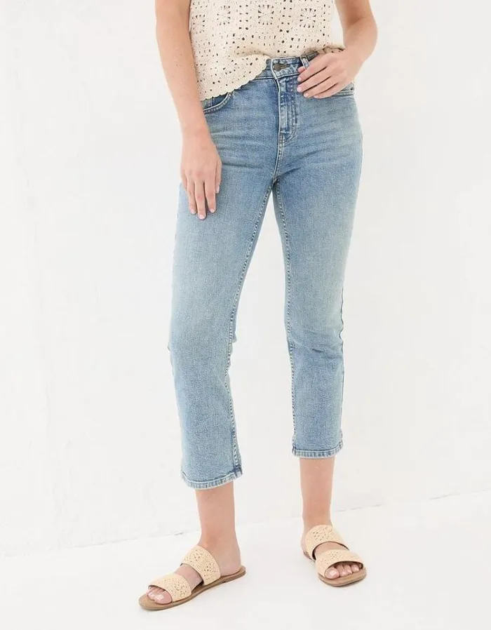 Women FatFace Underwear Socks and Tights Capri Sway Cropped Jeans Light Denim Blue