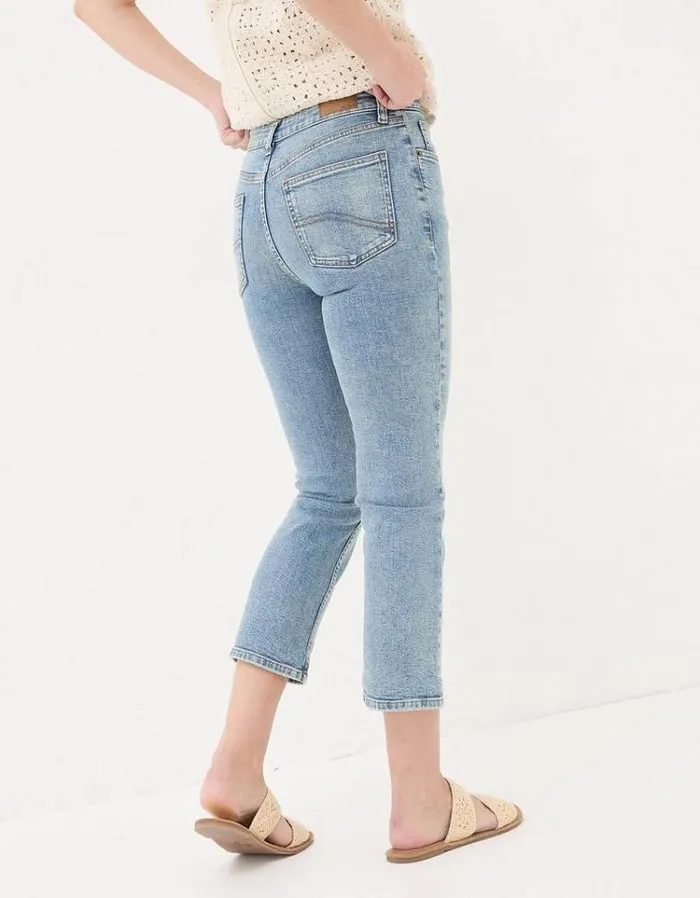 Women FatFace Underwear Socks and Tights Capri Sway Cropped Jeans Light Denim Blue