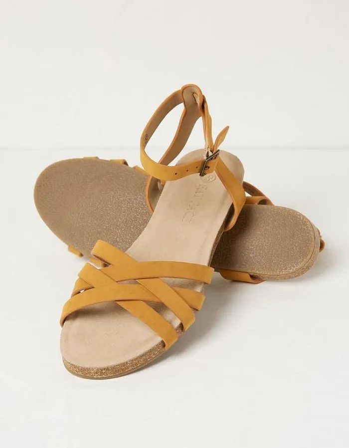 Women FatFace Vacation Shop Beth Sandals Mustard Yellow