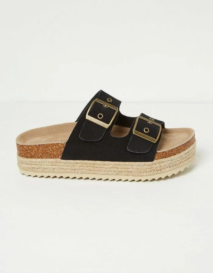 Women FatFace Vacation Shop Meldon Flatform Sandals Black