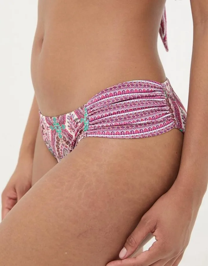Women FatFace Vacation Shop Porth Detail Paisley Bikini Bottoms Multi