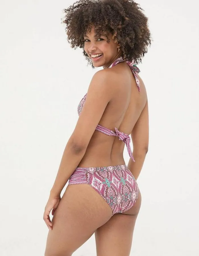 Women FatFace Vacation Shop Porth Detail Paisley Bikini Bottoms Multi