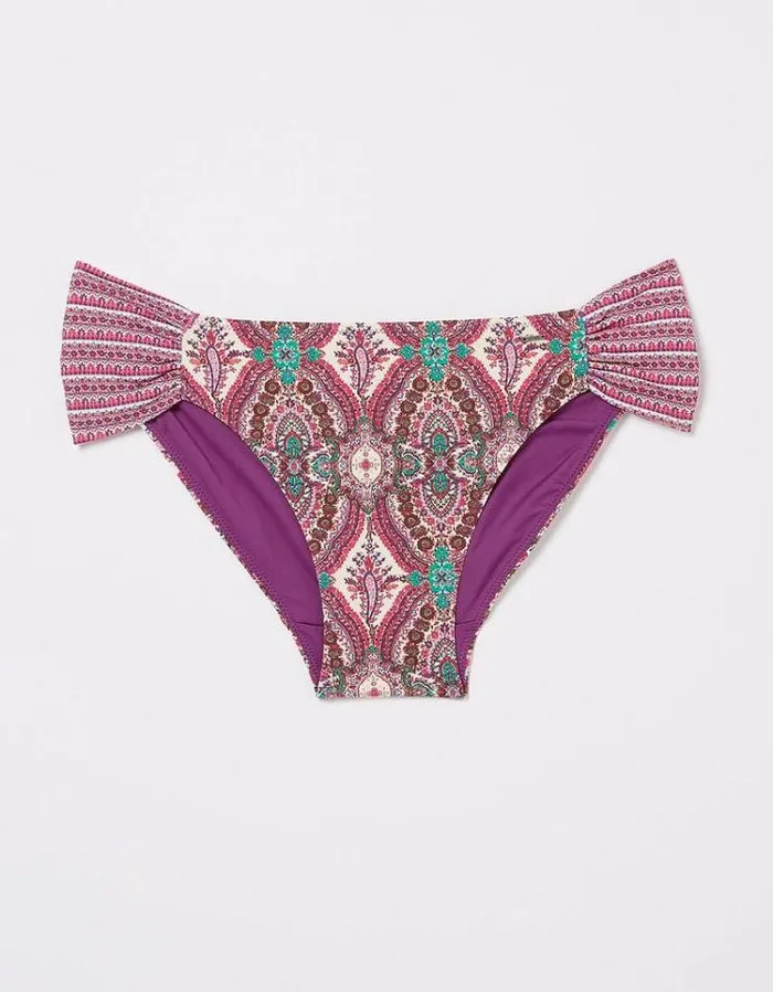 Women FatFace Vacation Shop Porth Detail Paisley Bikini Bottoms Multi