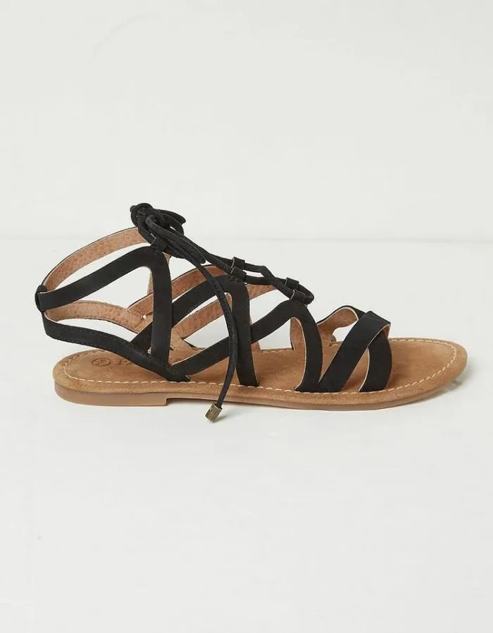 Women FatFace Vacation Shop Renna Ghillie Lace Up Sandal Black