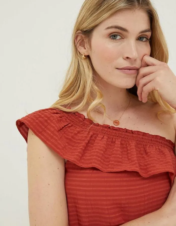 Women FatFace Women039s Sale Bernie Asymmetric Cami Top Rust Red