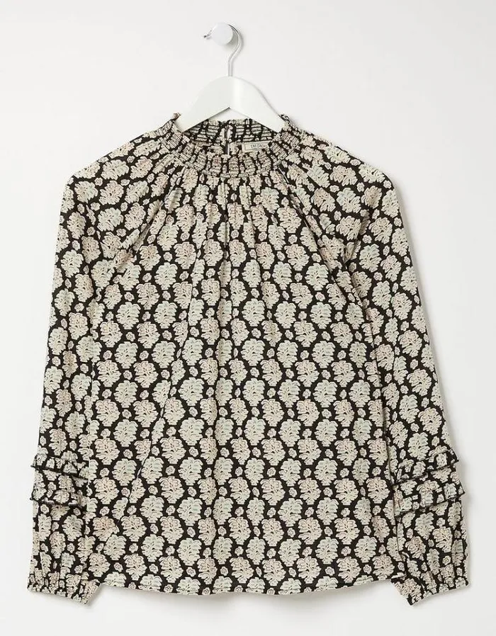 Women FatFace Women039s Sale Bude Artisan Woodblock Blouse Black