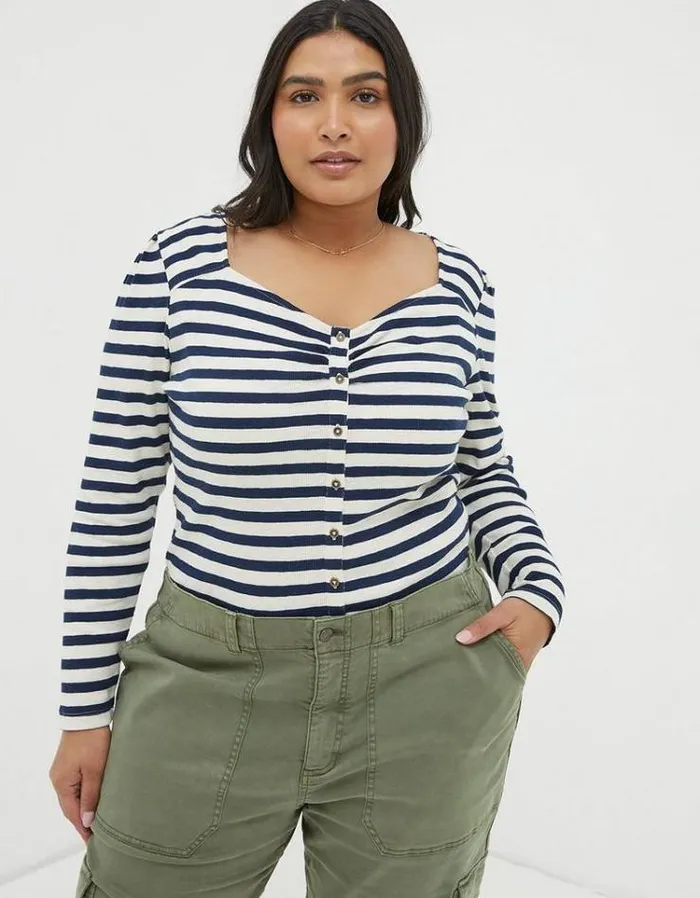 Women FatFace Women039s Sale Carly Stripe Top Navy