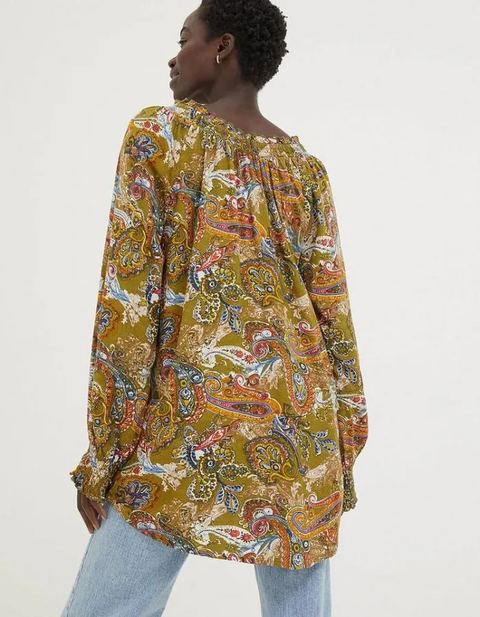 Women FatFace Women039s Sale Danni Prairie Paisley Tunic Light Olive