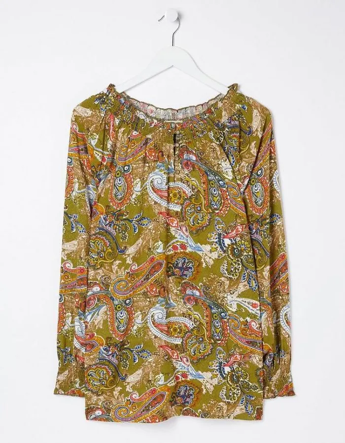 Women FatFace Women039s Sale Danni Prairie Paisley Tunic Light Olive
