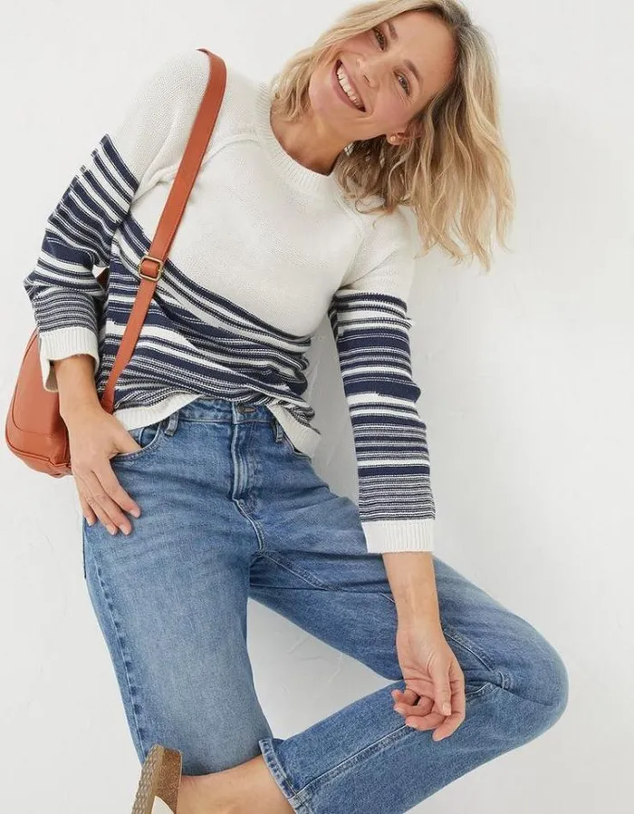 Women FatFace Women039s Sale Elodie Stripe Sweater Ivory