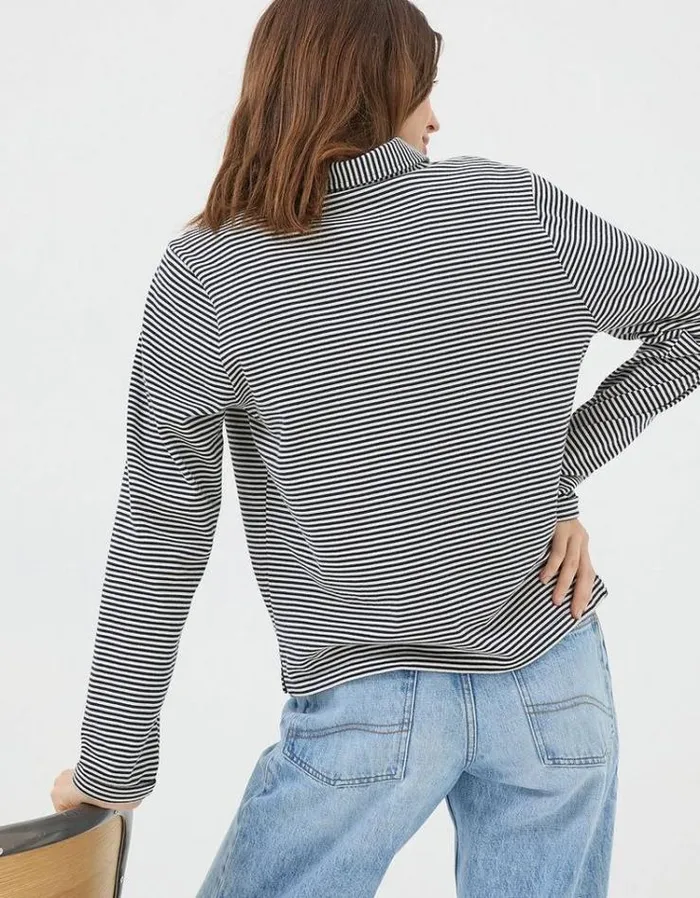 Women FatFace Women039s Sale Jess Stripe Jersey Shirt Navy