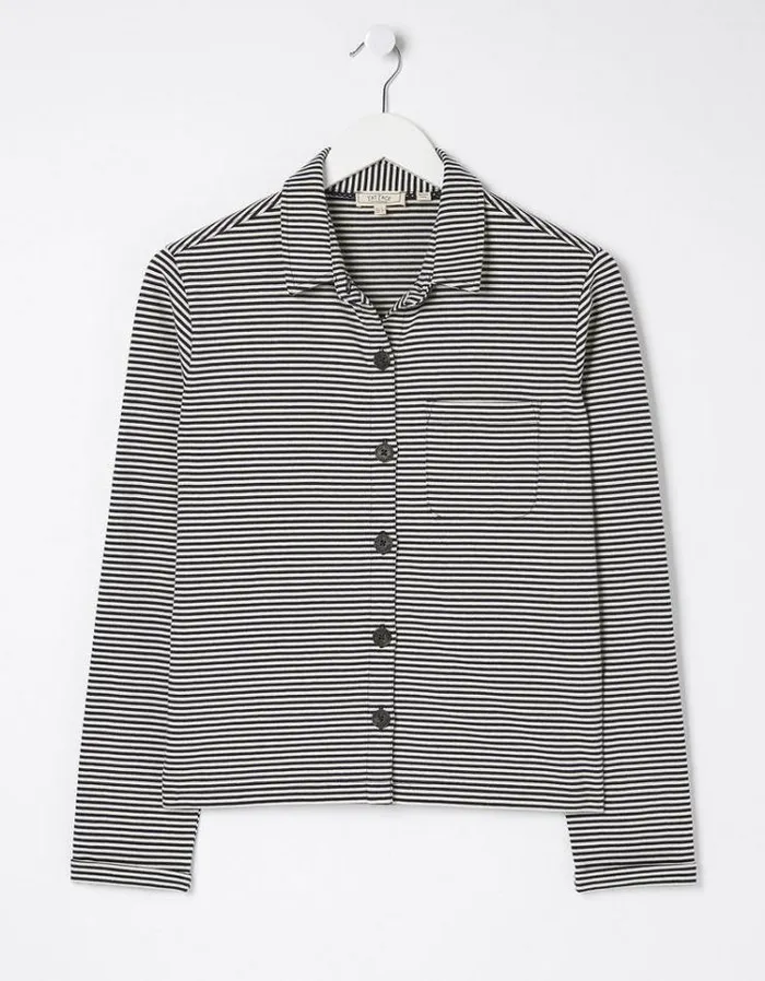 Women FatFace Women039s Sale Jess Stripe Jersey Shirt Navy