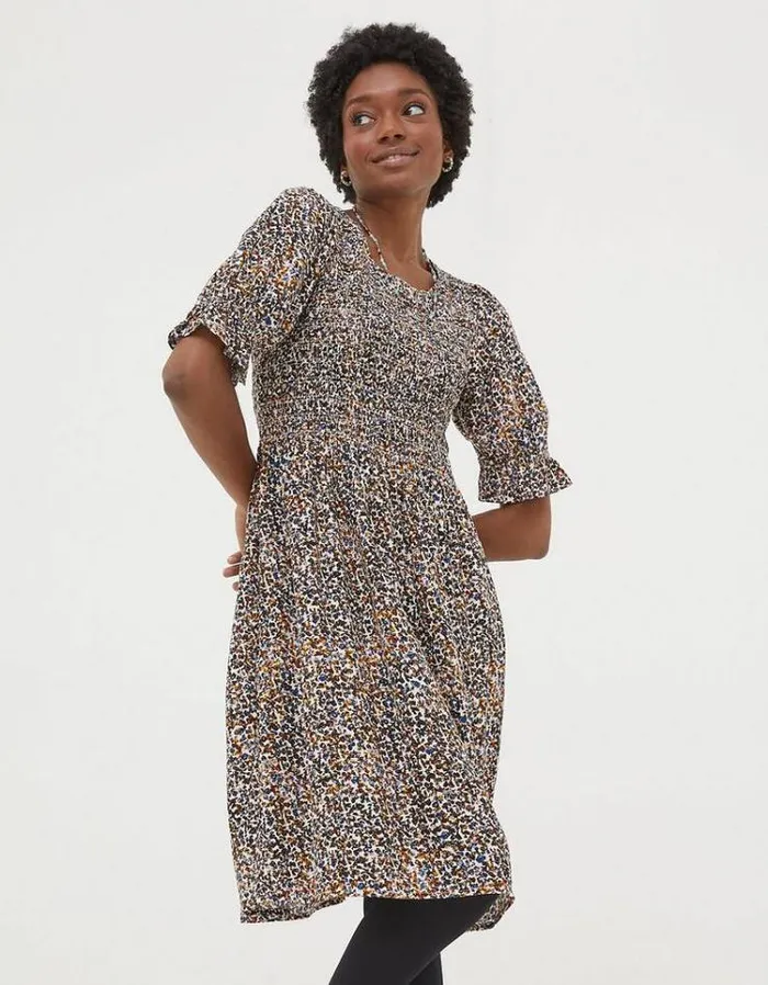 Women FatFace Women039s Sale Pacey Dappled Spot Dress Natural