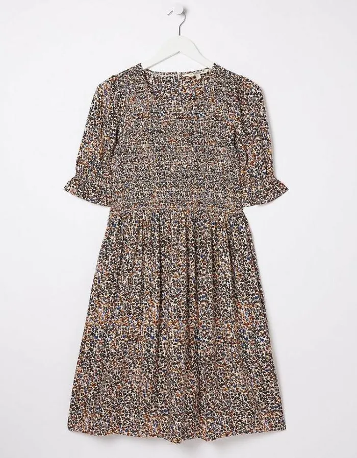 Women FatFace Women039s Sale Pacey Dappled Spot Dress Natural
