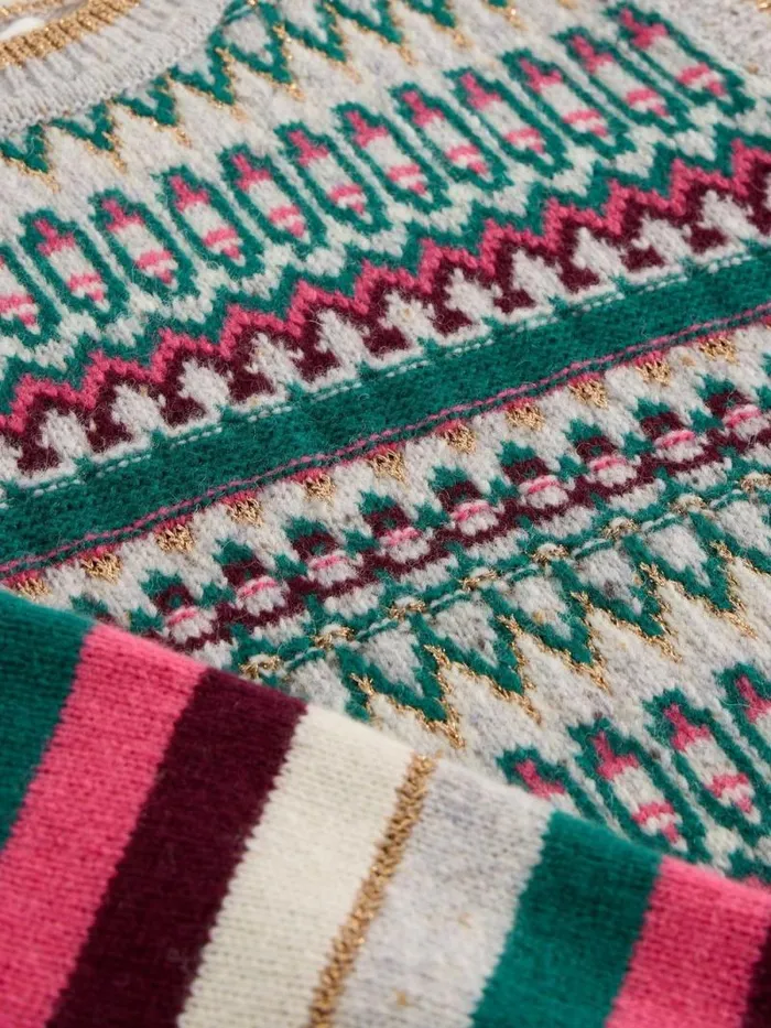 Women FAY SPARKLE WOOL FAIRISLE TANK Grey Multi White Stuff Knitwear Women FAY SPARKLE WOOL FAIRISLE TANK Grey Multi White Stuff Knitwear
