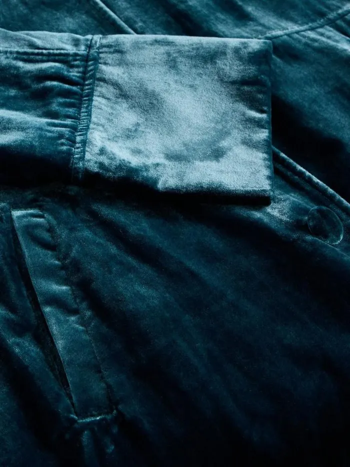 Women Freya Velvet Duster Coat Dk Teal White Stuff Coats and Jackets