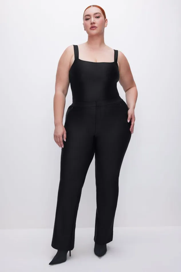 Women GOOD AMERICAN Bodysuits COMPRESSION SHINEBODYSUIT Black001
