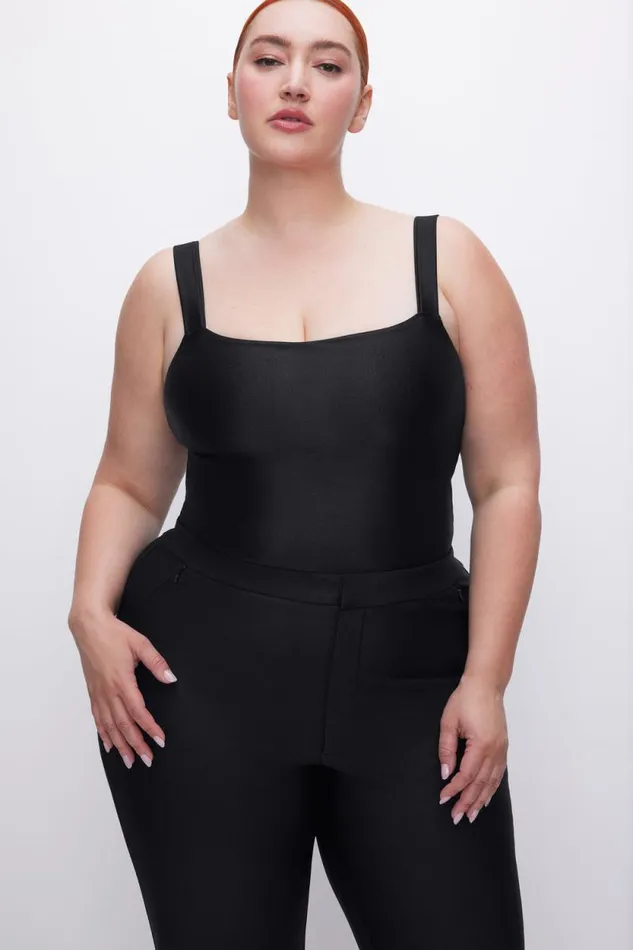 Women GOOD AMERICAN Bodysuits COMPRESSION SHINEBODYSUIT Black001