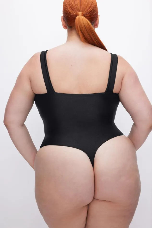 Women GOOD AMERICAN Bodysuits COMPRESSION SHINEBODYSUIT Black001
