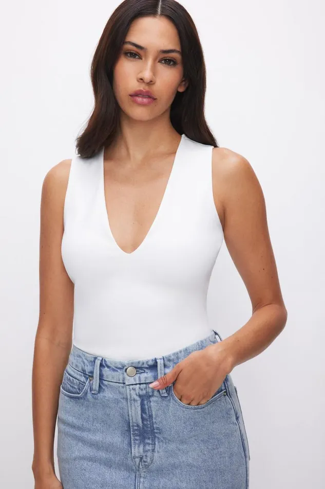 Women GOOD AMERICAN Bodysuits SCUBA DEEP V TANKBODYSUIT White001