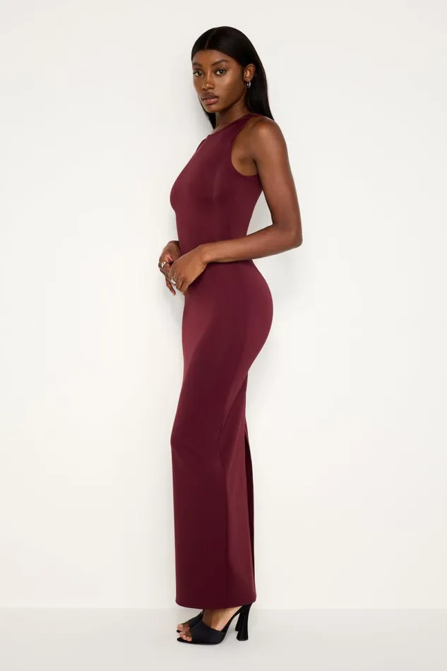 Women GOOD AMERICAN Dresses SCUBA TANK MAXIDRESS Oxblood002