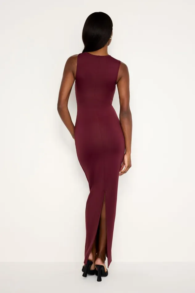 Women GOOD AMERICAN Dresses SCUBA TANK MAXIDRESS Oxblood002