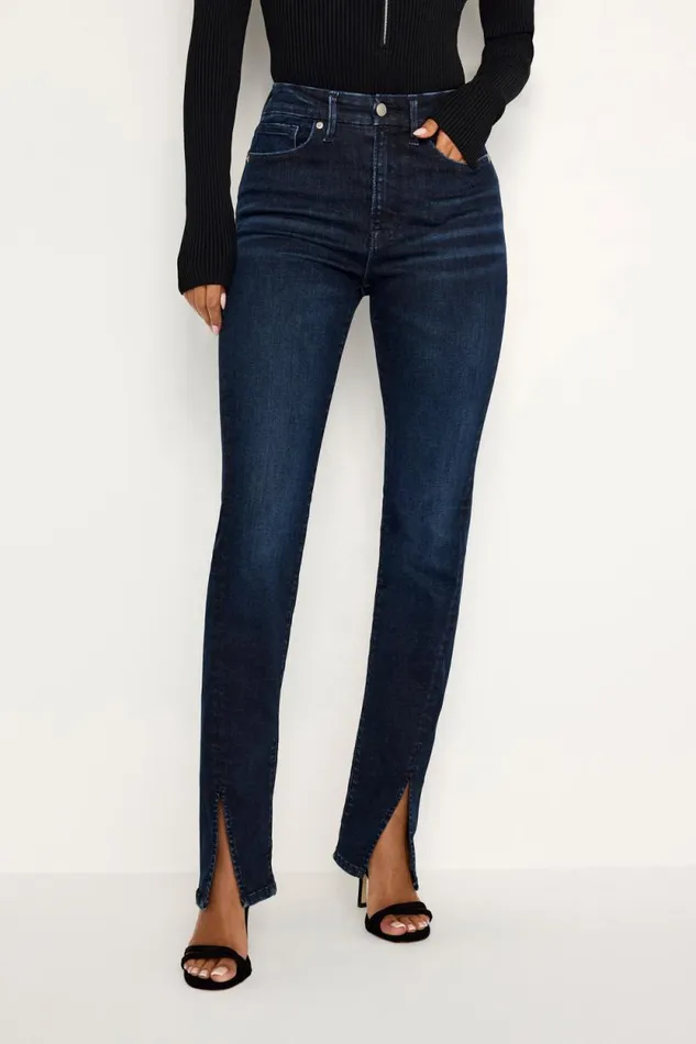 Women GOOD AMERICAN Jeans ALWAYS FITS GOOD CLASSIC SLIM STRAIGHTJEANS Indigo688