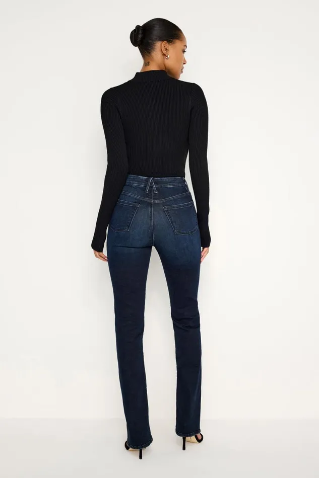 Women GOOD AMERICAN Jeans ALWAYS FITS GOOD CLASSIC SLIM STRAIGHTJEANS Indigo688