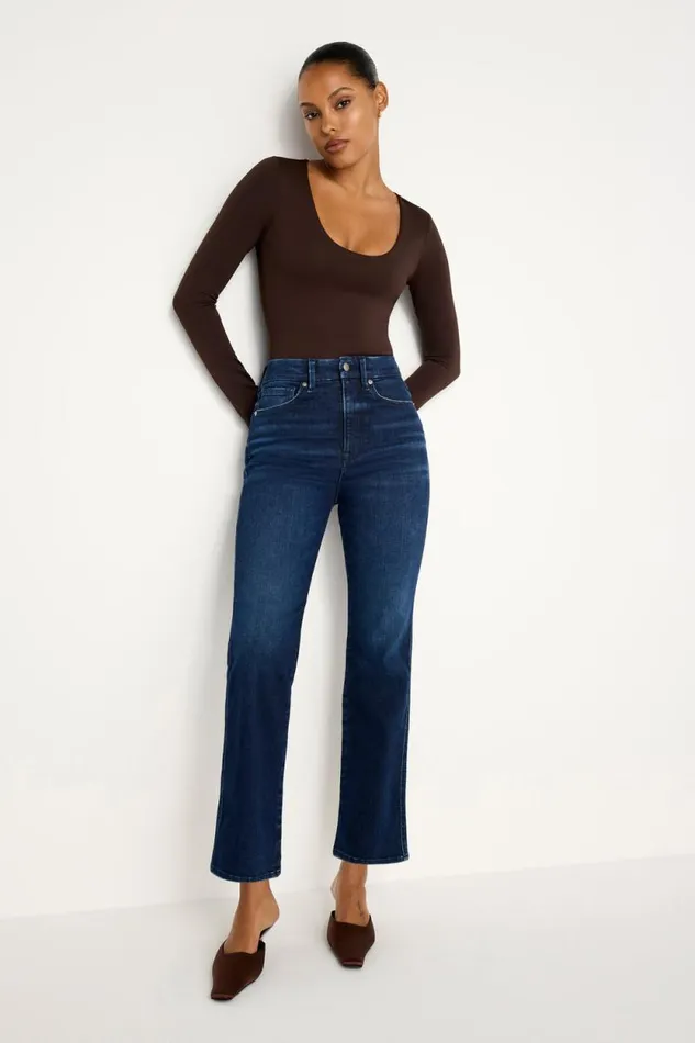 Women GOOD AMERICAN Jeans ALWAYS FITS GOOD CURVE STRAIGHTJEANS Indigo707