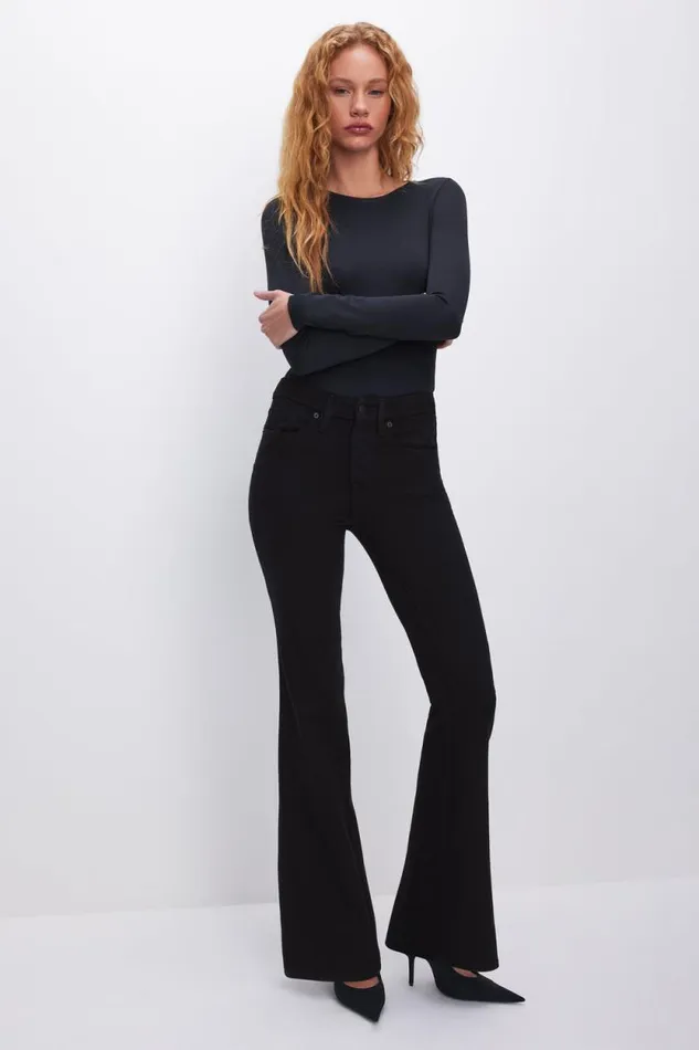 Women GOOD AMERICAN Jeans GOOD LEGS FLARE NEVER FADEJEANS Black001