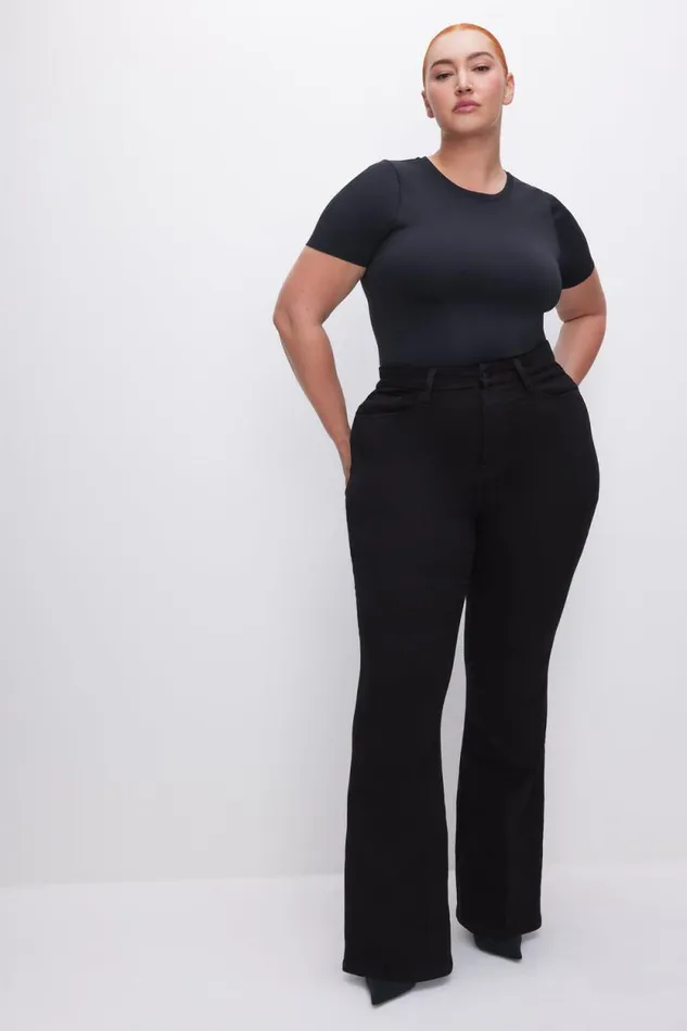 Women GOOD AMERICAN Jeans GOOD LEGS FLARE NEVER FADEJEANS Black001