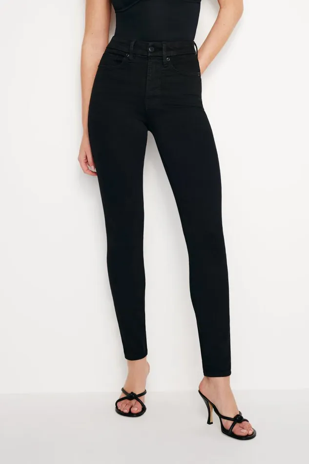 Women GOOD AMERICAN Jeans GOOD LEGS SKINNYJEANS Black001
