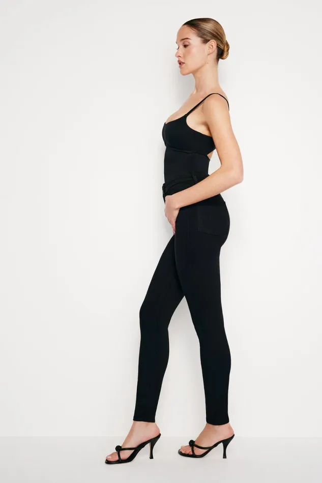 Women GOOD AMERICAN Jeans GOOD LEGS SKINNYJEANS Black001