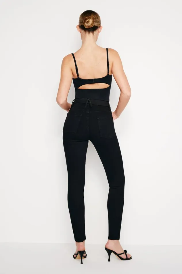 Women GOOD AMERICAN Jeans GOOD LEGS SKINNYJEANS Black001