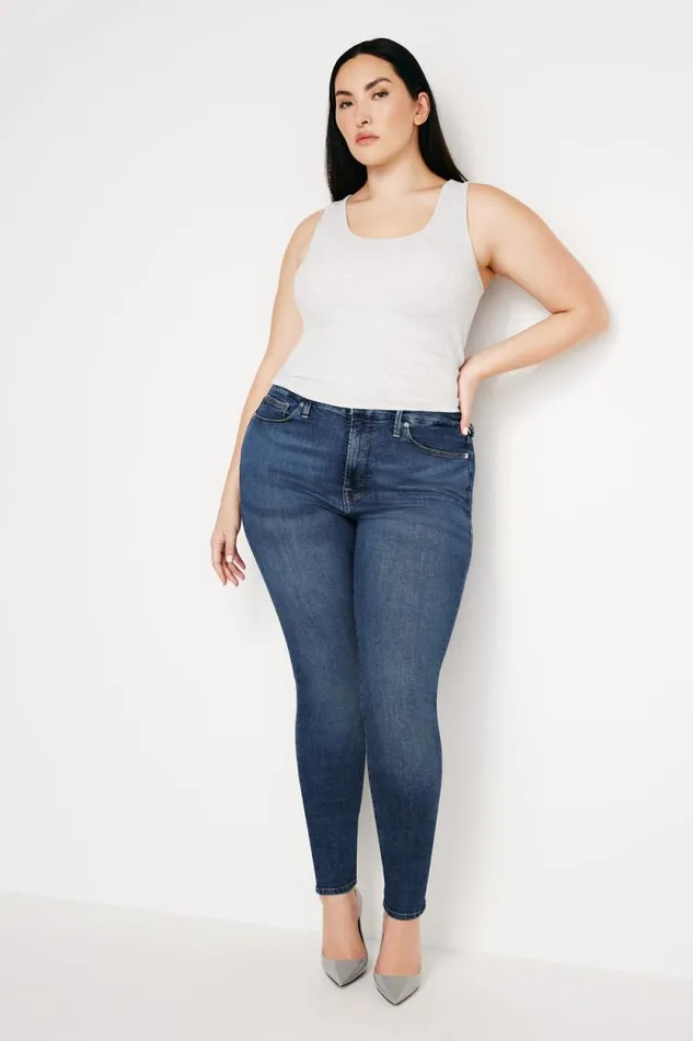 Women GOOD AMERICAN Jeans GOOD LEGS SKINNYJEANS Blue004